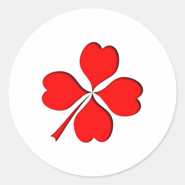 Sticker Rond coeurs à quatre feuilles (Devant)