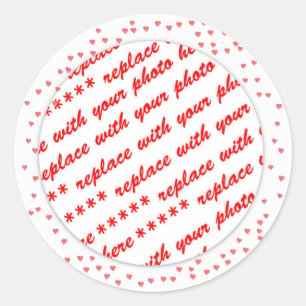 Sticker Rond Coeurs autour de votre Modèle photo