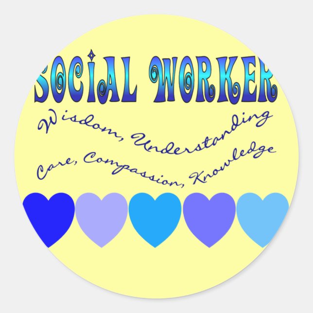 Sticker Rond COEURS BLEU DU TRAVAILLEUR Social (Devant)