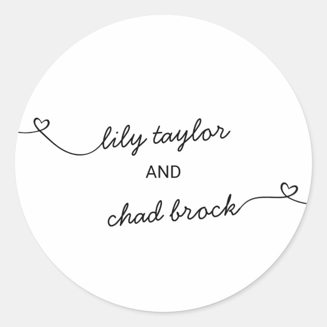 Sticker Rond Coeurs d'amour Mariage Enveloppe sceaux (Devant)