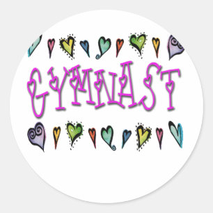 Sticker Rond Coeurs de gymnaste