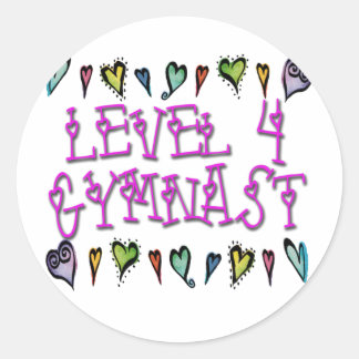Sticker Rond Coeurs de gymnaste du niveau 4