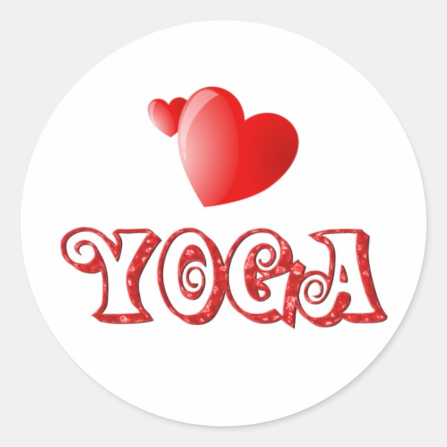 Sticker Rond Coeurs de yoga (Devant)