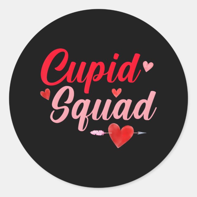 Sticker Rond Coeurs d'escouade mignon Drôle Saint-Valentin pour (Devant)