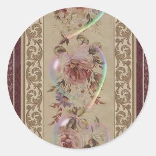 Sticker Rond COEURS ET ROSES TRANSPARENTS par SHARON SHARPE