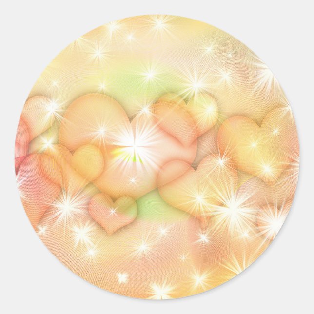 Sticker Rond Cœurs Mignons (Devant)