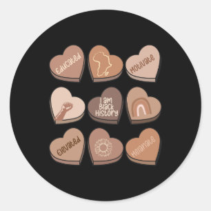 Sticker Rond Coeurs Mois de l'histoire des Noirs V jour Saint-V