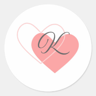 Sticker Rond Cœurs Monogramme