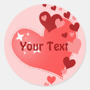 Sticker Rond Coeurs personnalisables
