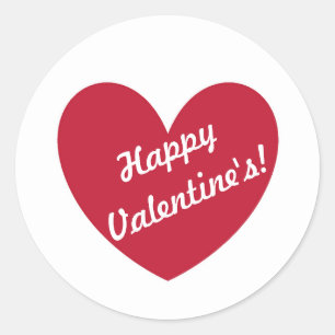 Sticker Rond Coeurs polka rouge sur blanc
