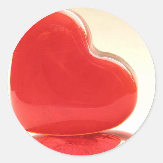 Sticker Rond Coeurs rouges (Devant)