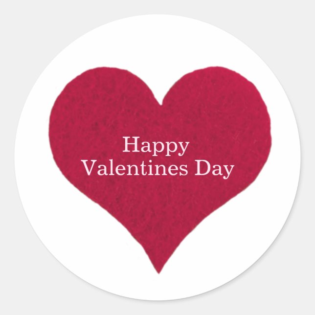 Sticker Rond Coeurs rouges Joyeux Valentines jour (Devant)