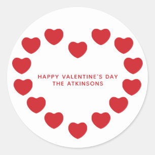 Sticker Rond Coeurs rouges mignons coutume moderne Saint Valent