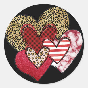 Sticker Rond Cœurs sauvages multiples