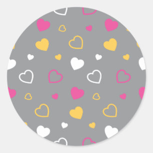 Sticker Rond Coeurs stylisés motif 3