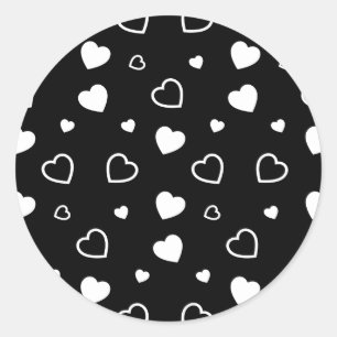 Sticker Rond Coeurs stylisés motif 5