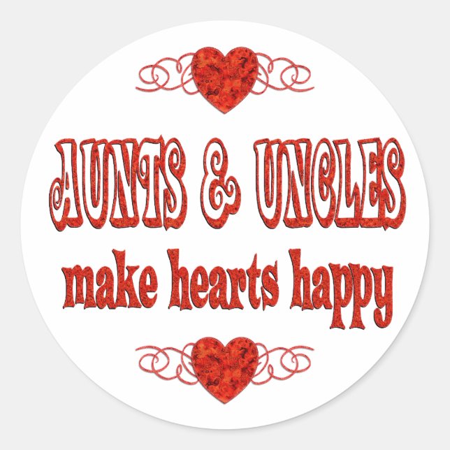 Sticker Rond Coeurs tante et oncle (Devant)