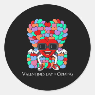Sticker Rond Coeurs Trône Valentines Jour Amusants Garçons Fill