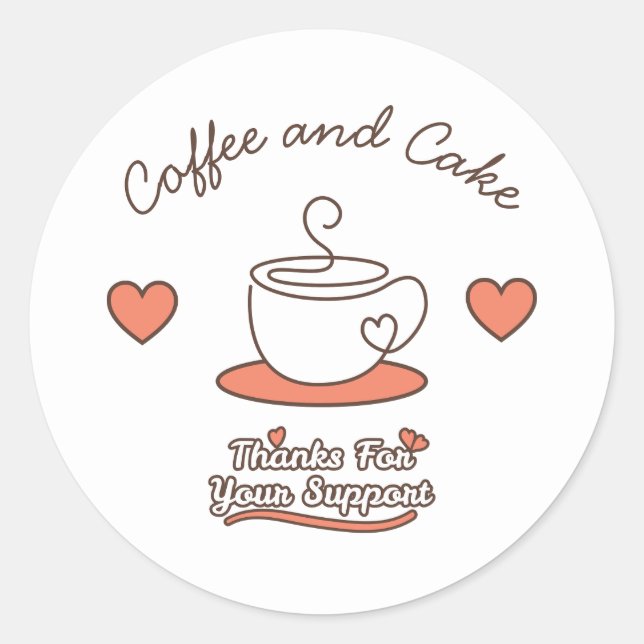 Sticker Rond Coffee and Cake  (Devant)
