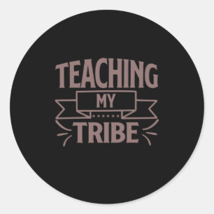 Sticker Rond Coffee Art Enseigner Ma Tribu