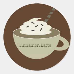 Sticker Rond Coffee Bar Cup Latte Business