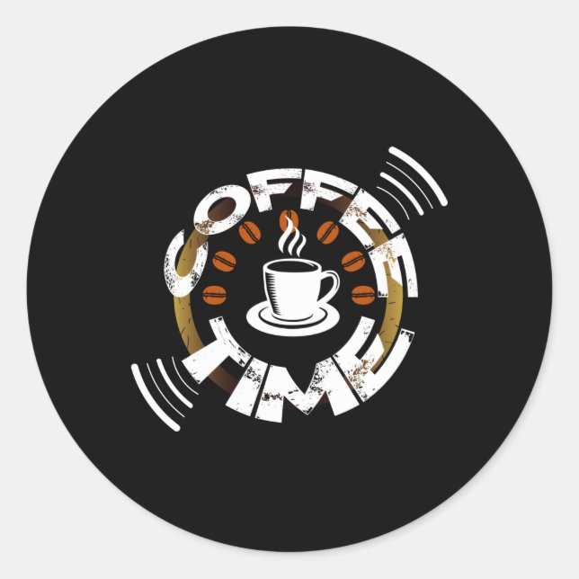 Sticker Rond Coffee Time (Devant)