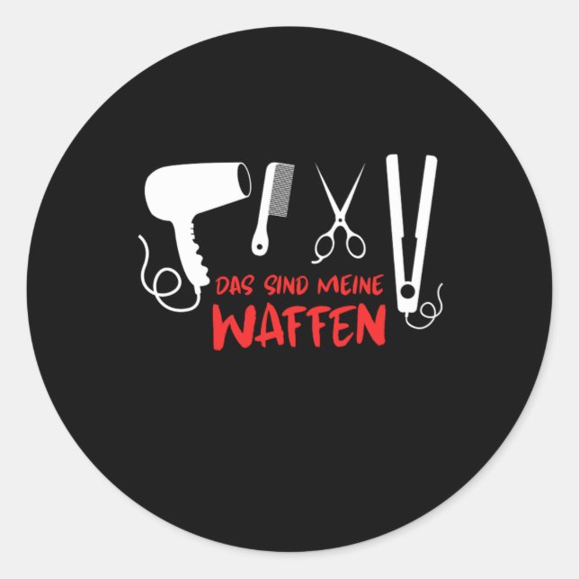Sticker Rond Coiffeur Coiffeur Stylust Sèche cheveux Salon des  (Devant)
