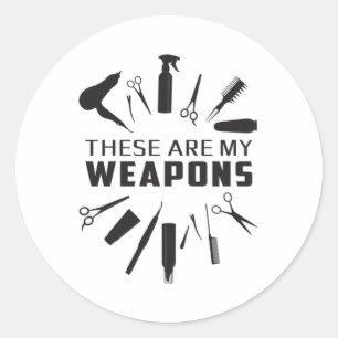 Sticker Rond Coiffeur Hair Stylet Barber Weapons Funny Don