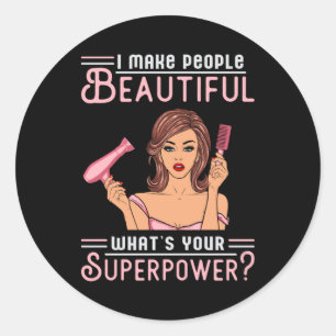 Sticker Rond Coiffeur Liste de cheveux Barber Ciseaux Cadeau Ch