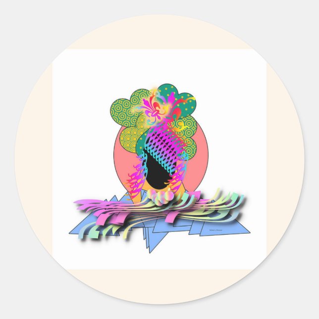 Sticker Rond Coiffure élégante  (Devant)