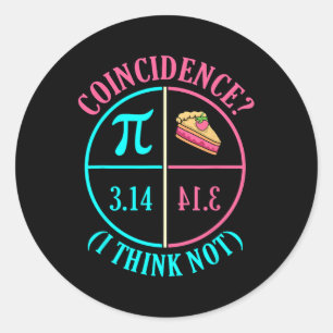 Sticker Rond Coïncidence Pi Day Lover Math Enseignant Mathémati