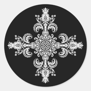 Sticker Rond Coins de Fleur de lis Meditation 4