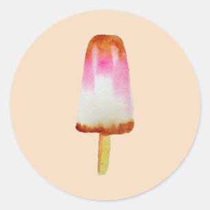 Sticker Rond Cola popsicle mignon aquarelle d'été