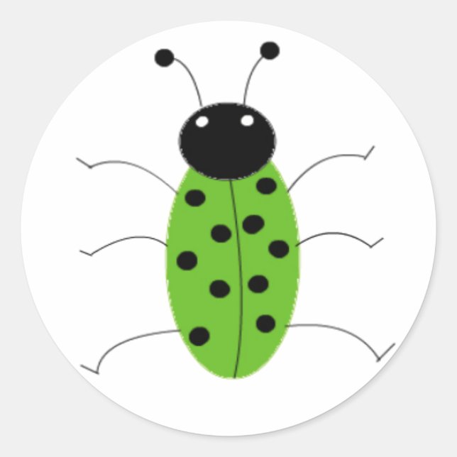 Sticker Rond Coléoptère vert (Devant)