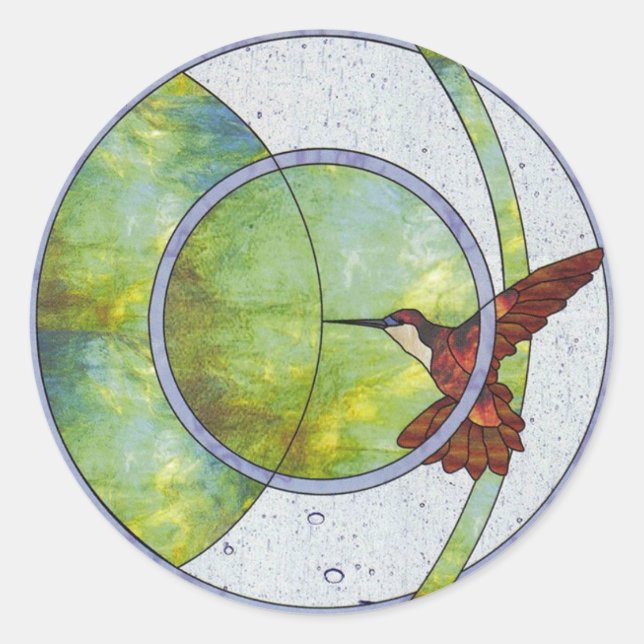 Sticker Rond Colibri en verre (Devant)