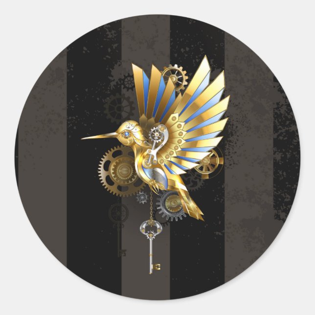 Sticker Rond Colibri mécanique (Devant)