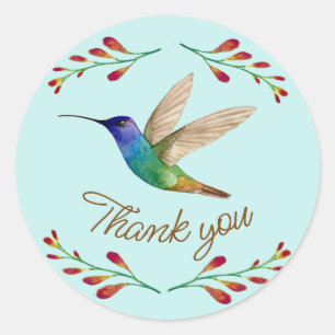 Sticker Rond Colibri Merci