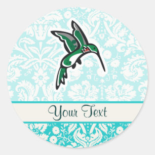 Sticker Rond Colibri mignon de bande dessinée