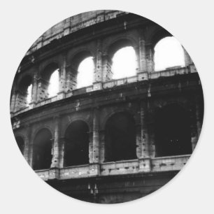 Sticker Rond Colisée noire blanche Empire romain