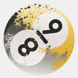 Sticker Rond Collage de boules 8 et 9