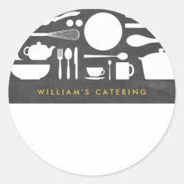 Sticker Rond Collage de cuisine sur l'Arrière - plan Chalkboard