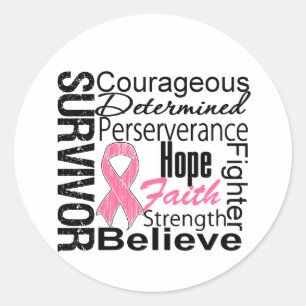 Sticker Rond Collage des survivants du cancer du sein