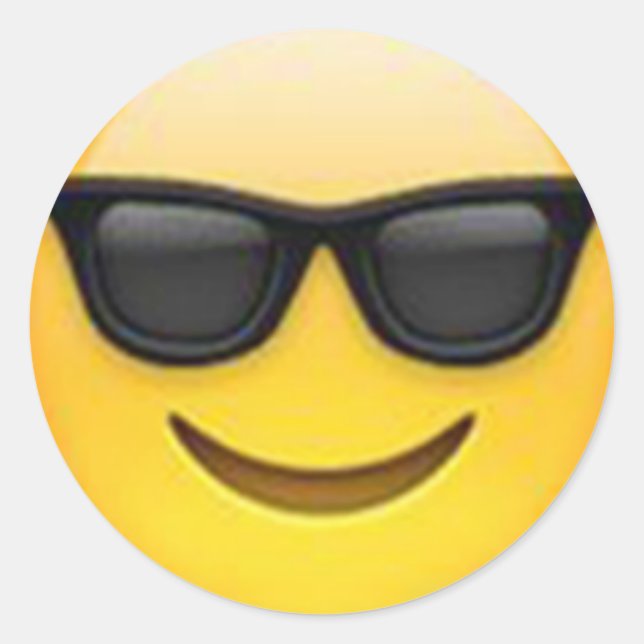 Sticker Rond collant émoji lunettes de soleil (Devant)