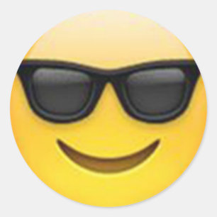 Sticker Rond collant émoji lunettes de soleil