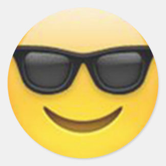 Sticker Rond collant émoji lunettes de soleil