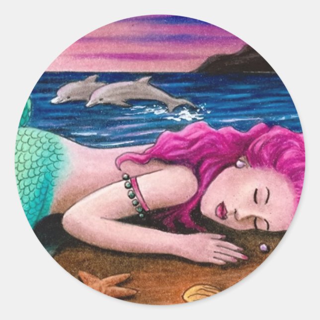 Sticker Rond collant mermaid 12 (Devant)