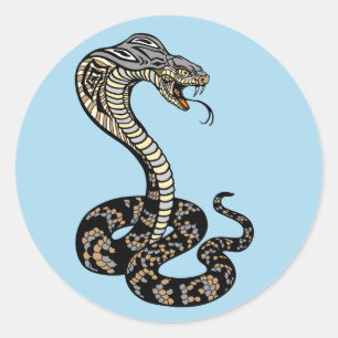 Sticker Rond collant rond classique du serpent de cobra
