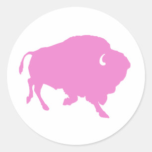 Sticker Rond collant rond de buffle rose