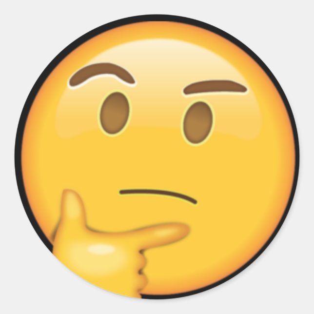 Sticker Rond Colle Just Thinking | Emoji (Devant)