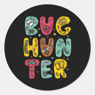 Sticker Rond Collecteur de bogues - Entomologie du chasseur de